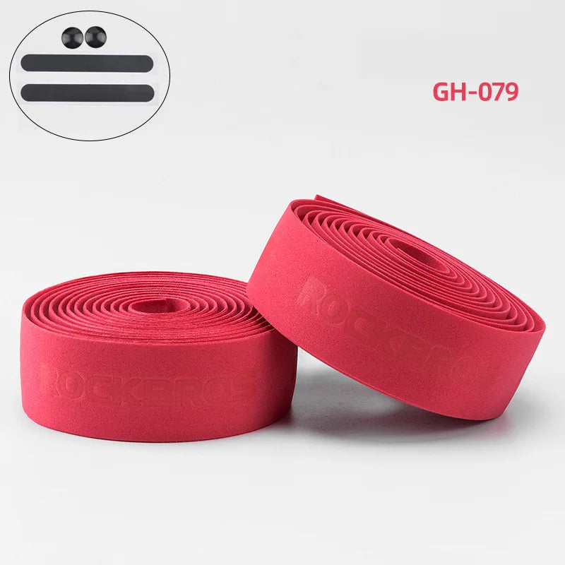 Bicycle Handlebar Tape Road Bicycle Anti-Slip Silica Gel EVA Shock Absorption Handle Bar Tape Cycling Wrap End Plug