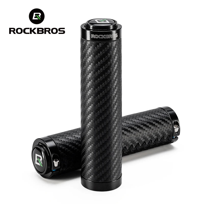 MTB Bicycle Grips Leather Shockproof Anti-Slip Bicycle Grips Ergonomic PVC Waterproof Dustproof Handle Plug Bike Grips