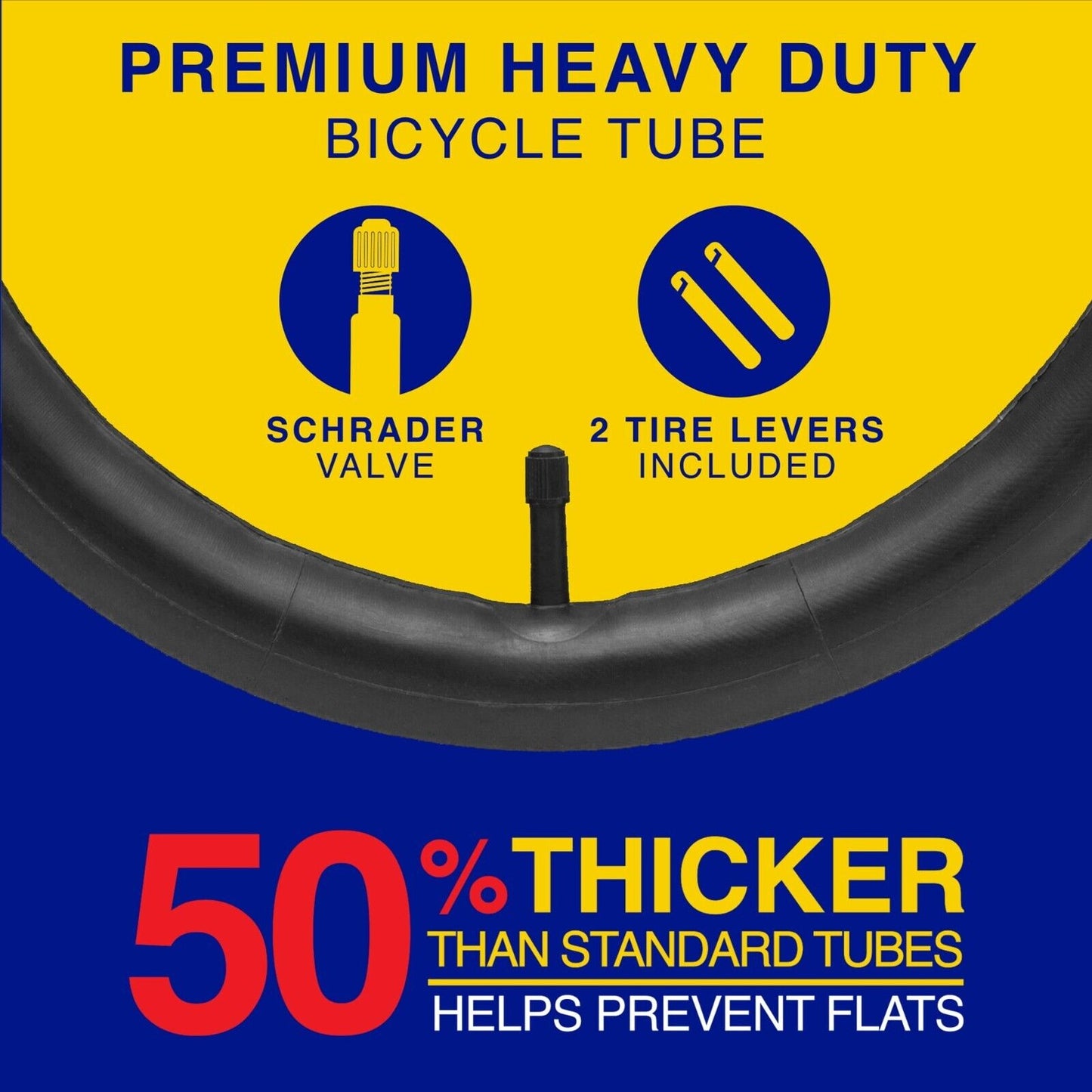 Goodyear 20" X 1.75-2.125" Heavy Duty Bike Tube, Tire Levers Included