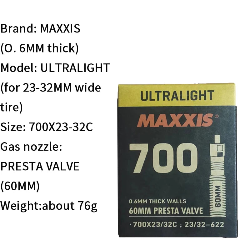 Highway Inner Tube 700X23/32-33/50C Welter Weight Tubes and Ultralight Tubes Presta Valve with Rvcis Removable Valve Core