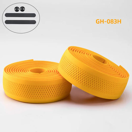 Bicycle Handlebar Tape Road Bicycle Anti-Slip Silica Gel EVA Shock Absorption Handle Bar Tape Cycling Wrap End Plug