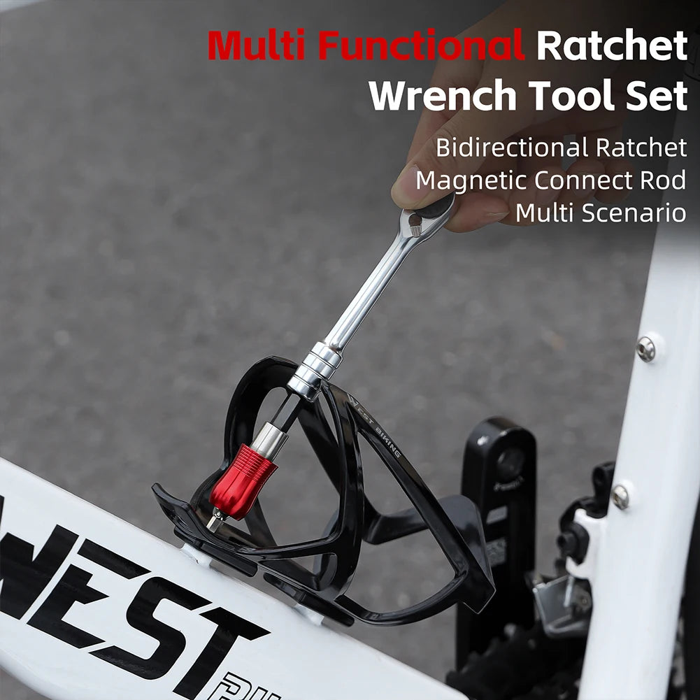 Portable Ratchet Wrench Tool Kit Quick Release Ratchet Wrench Multi Function Repair Tools Set Cycling Accessories