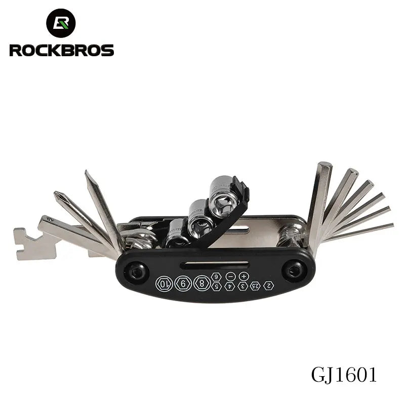 16 in 1 Bike Bicycle Multi Repair Tool Set Kit Hex Spoke Cycle Screwdriver Tool Wrench Mountain Cycle Tool Sets Black