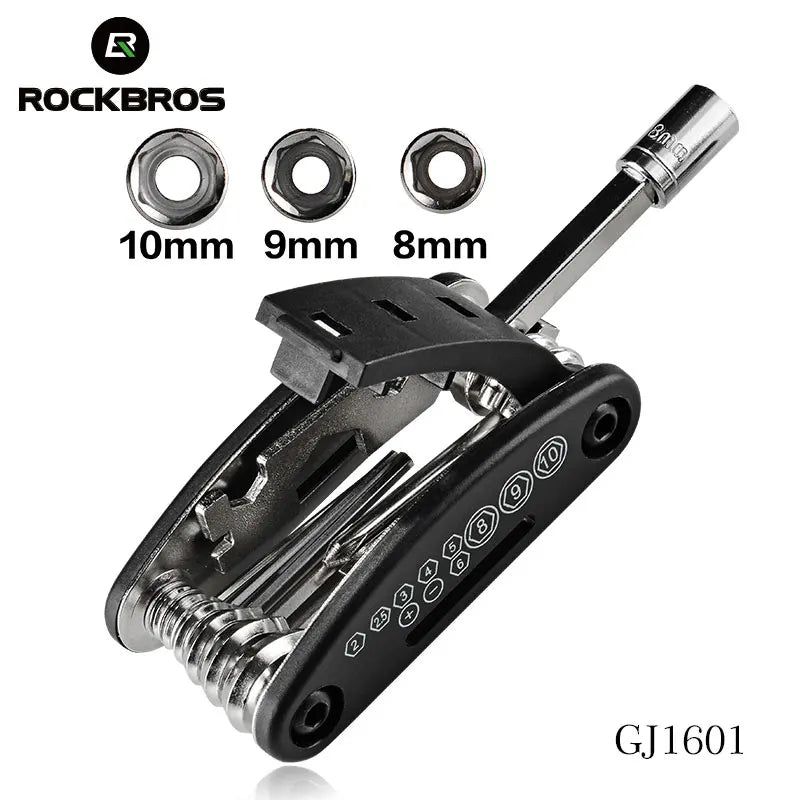 16 in 1 Bike Bicycle Multi Repair Tool Set Kit Hex Spoke Cycle Screwdriver Tool Wrench Mountain Cycle Tool Sets Black