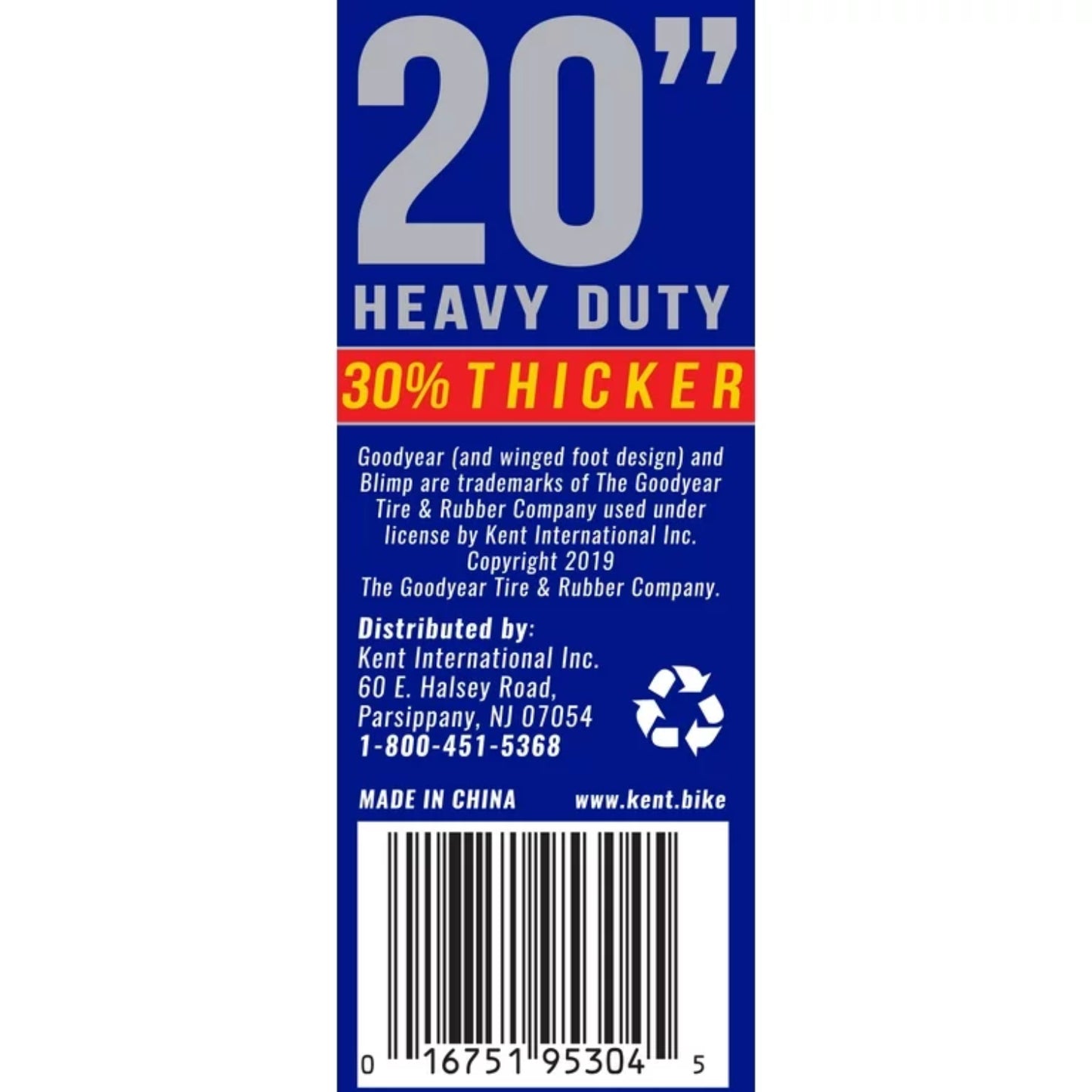 (2 Pack) Goodyear 20" X 1.75-2.125" Heavy Duty Bike Tube, Tire Levers Included