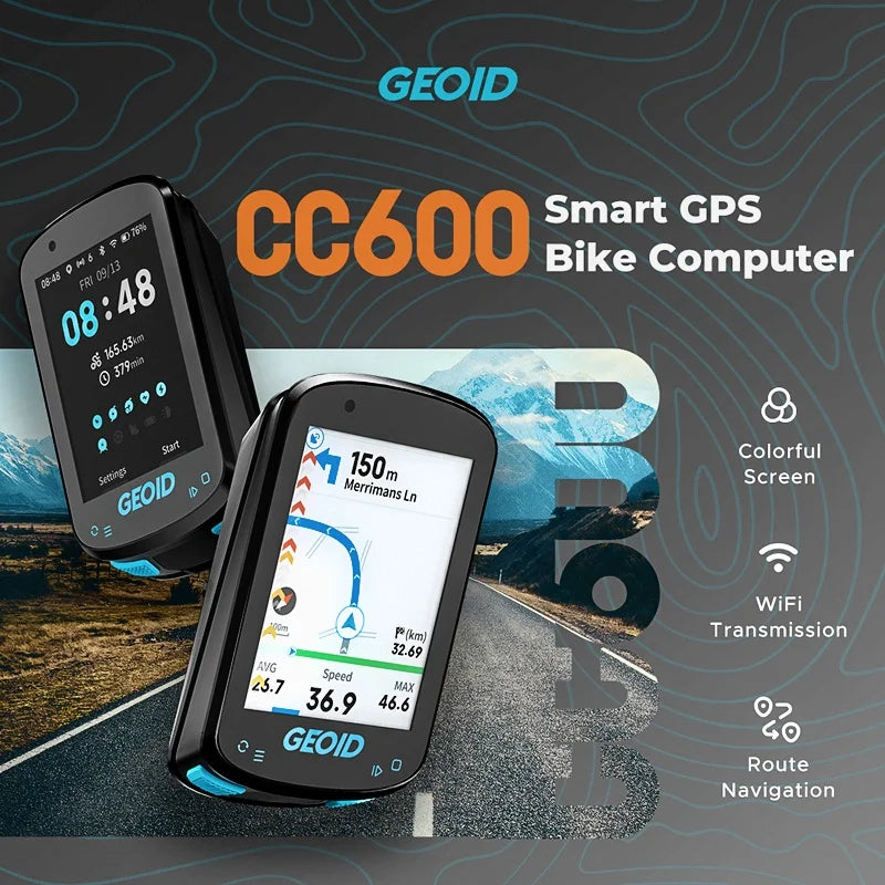 CC600 Color Screen Bike Computer Smart Navigation GPS Wireless Bicycle Speedometer WIFI ANT+ 11 Languages Cycling Odometer