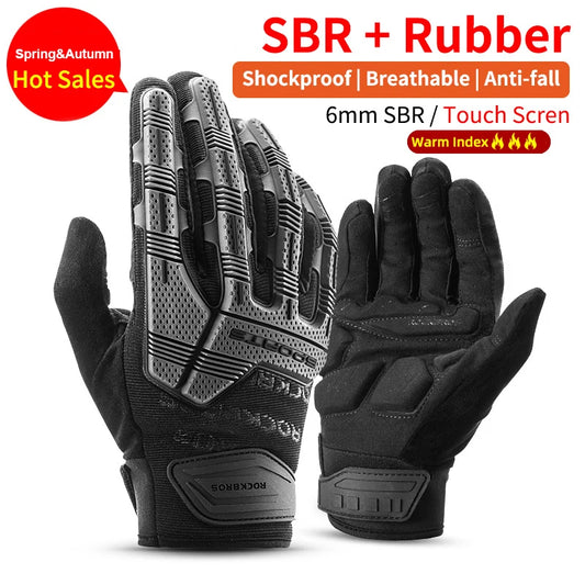Cycling Gloves Tactical Gloves SBR Thickened Pad Shockproof Breathable GEL Bike Motorcycle Winter Warmer Full Finger