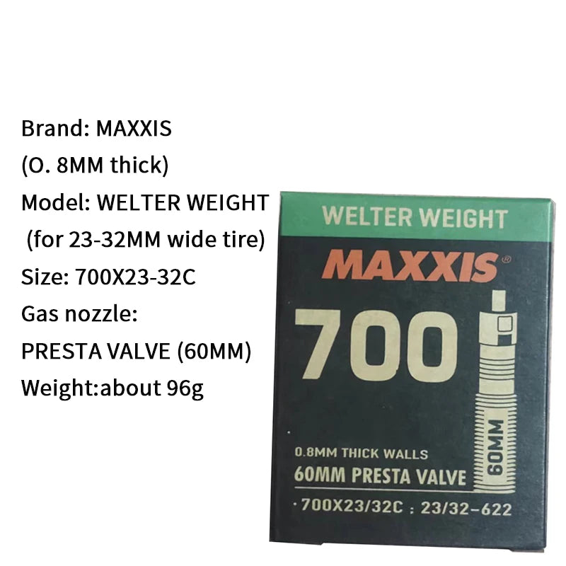 Highway Inner Tube 700X23/32-33/50C Welter Weight Tubes and Ultralight Tubes Presta Valve with Rvcis Removable Valve Core