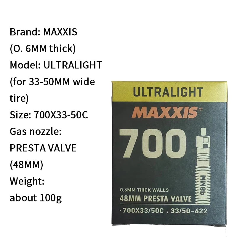 Highway Inner Tube 700X23/32-33/50C Welter Weight Tubes and Ultralight Tubes Presta Valve with Rvcis Removable Valve Core