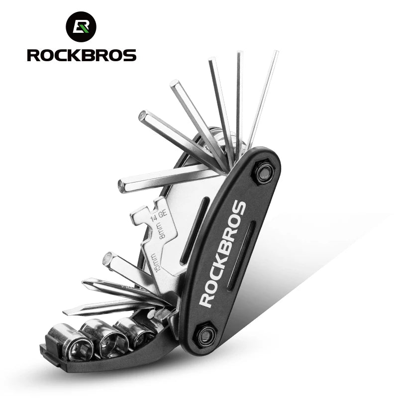 16 in 1 Bike Bicycle Multi Repair Tool Set Kit Hex Spoke Cycle Screwdriver Tool Wrench Mountain Cycle Tool Sets Black