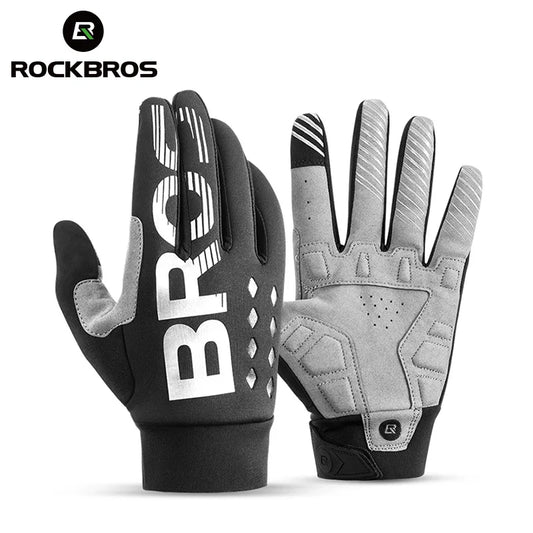 Cycling Gloves Shockproof Wear Resistant SBR Men Women Full Finger Windproof Gloves Breathable Lengthen Warm MTB Glove