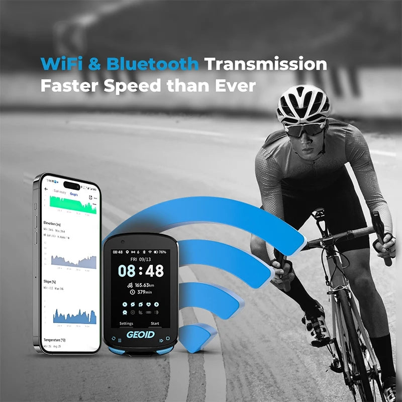 CC600 Color Screen Bike Computer Smart Navigation GPS Wireless Bicycle Speedometer WIFI ANT+ 11 Languages Cycling Odometer
