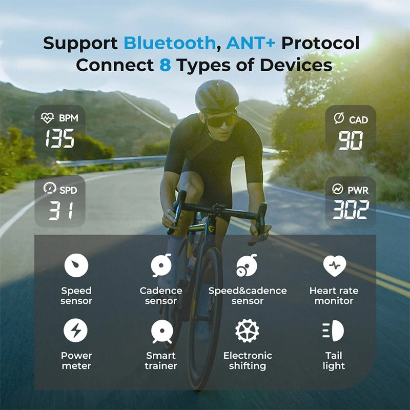 CC600 Color Screen Bike Computer Smart Navigation GPS Wireless Bicycle Speedometer WIFI ANT+ 11 Languages Cycling Odometer