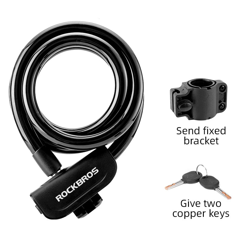 Bike Lock Anti-Theft Steel Chain Lock Motorcycle Vehicle Ring Lock MTB Road Cycling Cable Lock Bicycle Accessories