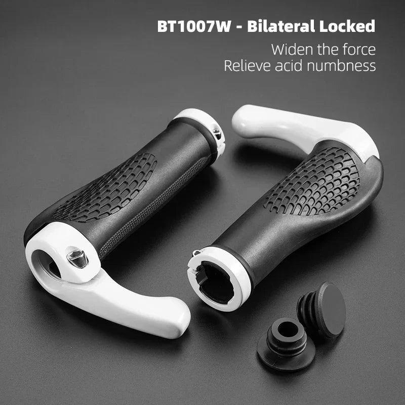MTB Bicycle Grips Horns Shofar Vice Handlebar Grips Cycling Shockproof Dust-Proof Bike Grips Rubber Bilateral Locked