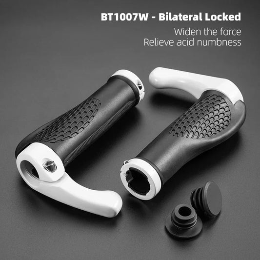 MTB Bicycle Grips Horns Shofar Vice Handlebar Grips Cycling Shockproof Dust-Proof Bike Grips Rubber Bilateral Locked