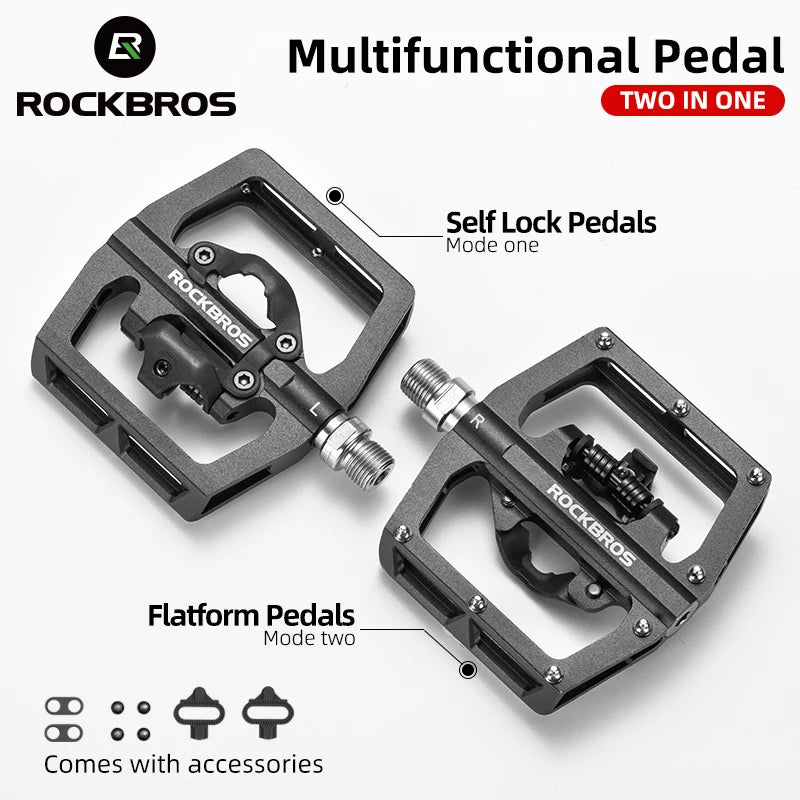Bicycle Pedal Non-Slip MTB Bike Pedals Aluminum Alloy Flat Platform Applicable SPD Waterproof Cycling Accessories