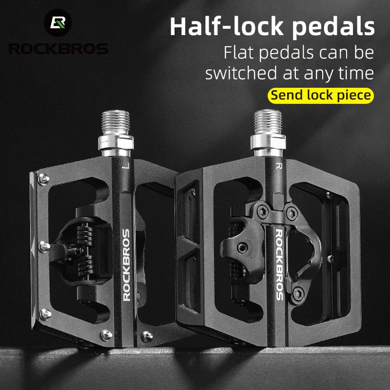Bicycle Pedal Non-Slip MTB Bike Pedals Aluminum Alloy Flat Platform Applicable SPD Waterproof Cycling Accessories