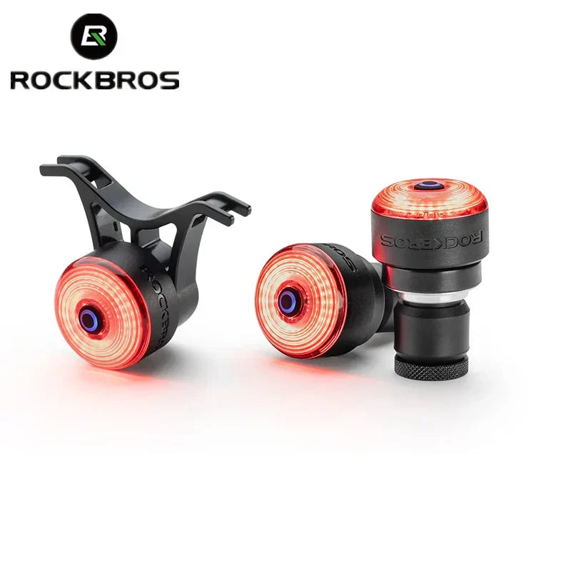 Bicycle Handlebar End Lights IPX6 Bike Rear Light 5 Modes Bike Lamp Intelligent Brake Sensor Safety Night Riding