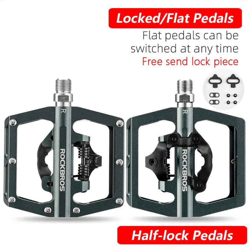 Bicycle Pedal Non-Slip MTB Bike Pedals Aluminum Alloy Flat Platform Applicable SPD Waterproof Cycling Accessories