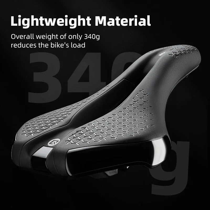 Bicycle Seat Saddle MTB Road Bike Saddle Hollow Breathable Shockproof Cycling Saddle PU Non-Slip Leather Cushion