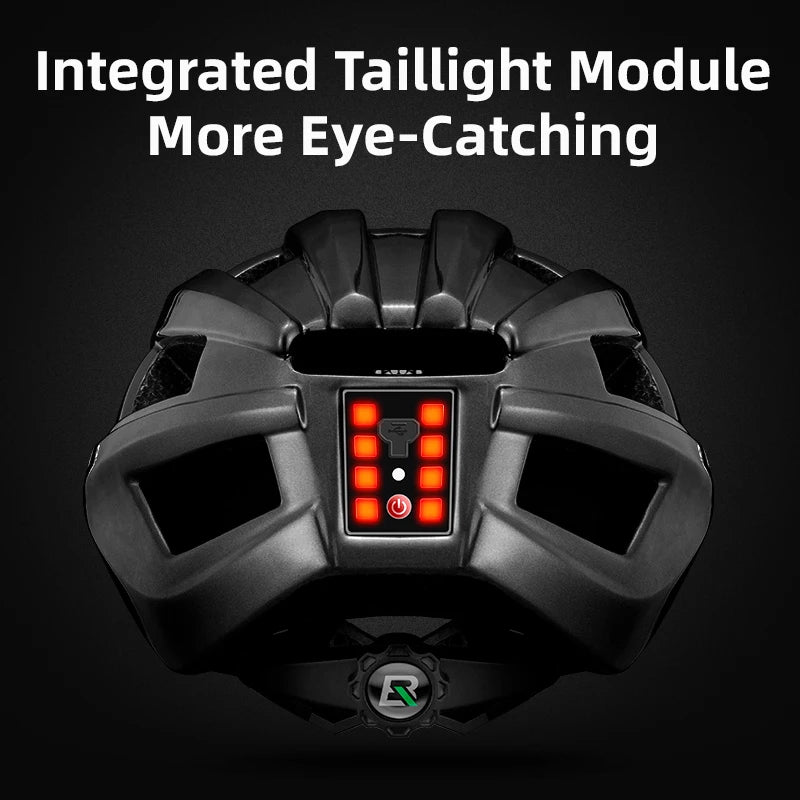 Bicycle Light Helmet MTB Road USB Warning Rear Light Cycling Helmet EPS PC Intergrally-Molded Safety Bike Helmet
