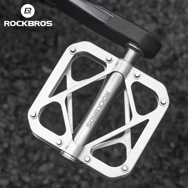 Bicycle Pedals Ultralight Titanium Alloy Pedals Waterproof Sealed Anti-Slip Wide Tread Flat Pedals MTB Bike Accessories