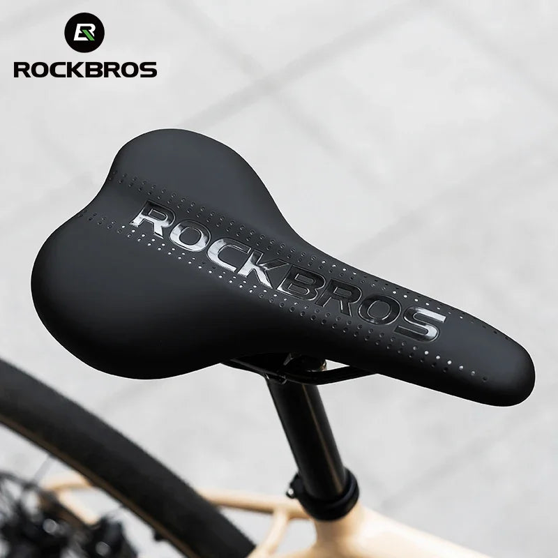 Bicycle Saddle Road Steel Rails MTB Bike Cushion Comfortable Shock Absorption Wear-Resistant PU Leather Cycling Saddle
