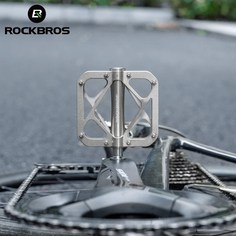 Bicycle Pedals Ultralight Titanium Alloy Pedals Waterproof Sealed Anti-Slip Wide Tread Flat Pedals MTB Bike Accessories