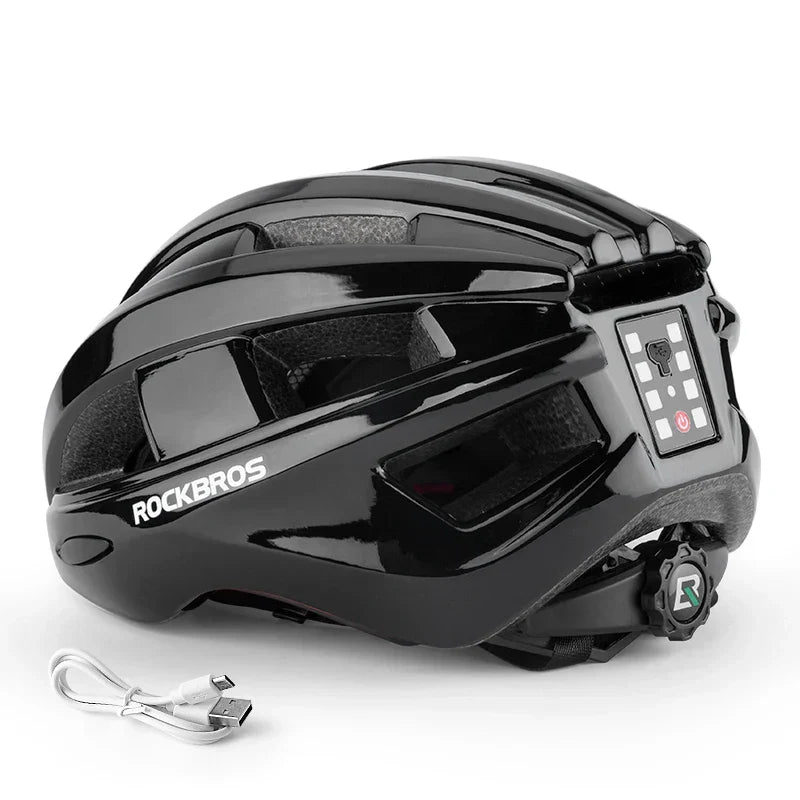 Bicycle Light Helmet MTB Road USB Warning Rear Light Cycling Helmet EPS PC Intergrally-Molded Safety Bike Helmet