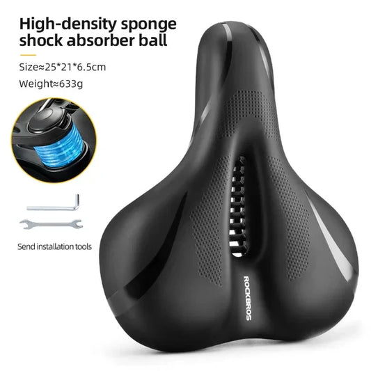 Bike Saddle Silicone Cushion Shock Absorbing Comfortable Cycling Seat Hollow Breathable Thickened Sponge Bicycle Seat