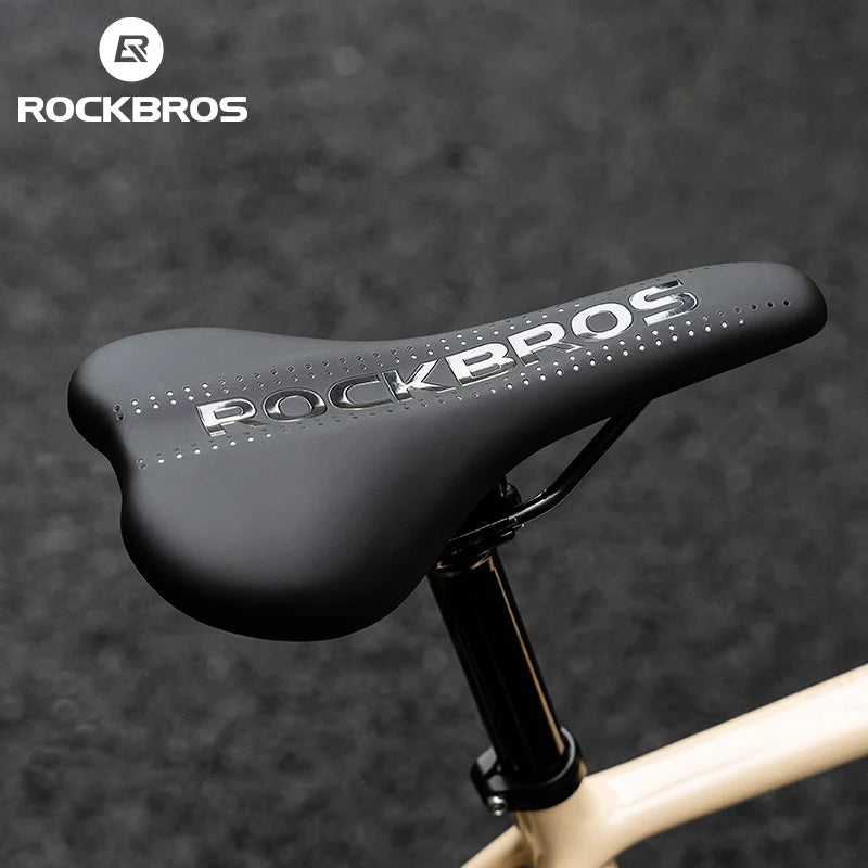 Bicycle Saddle Road Steel Rails MTB Bike Cushion Comfortable Shock Absorption Wear-Resistant PU Leather Cycling Saddle