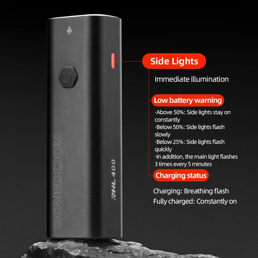 Bike Light Waterproof Type-C Rechargeable Bicycle Headlight 200M Range Flashlight with Tail Light Cycling Accessory