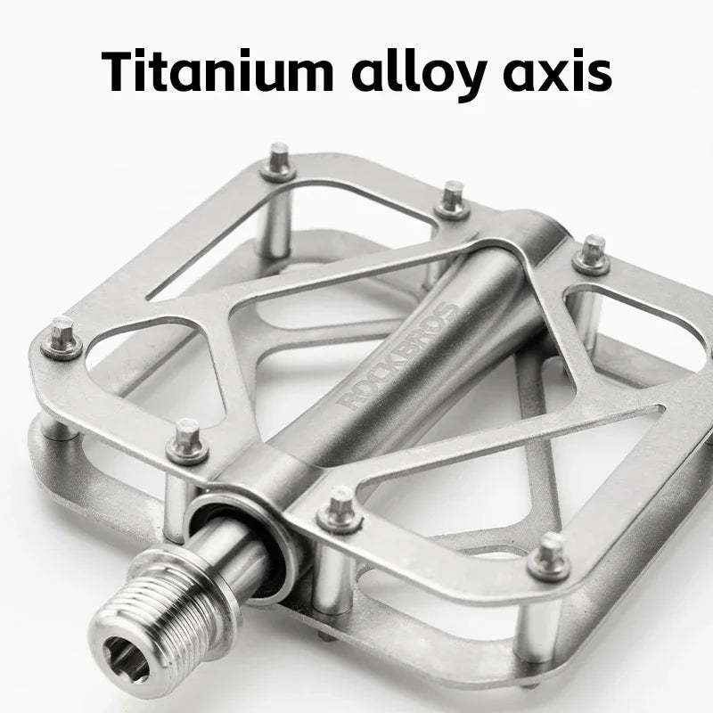 Bicycle Pedals Ultralight Titanium Alloy Pedals Waterproof Sealed Anti-Slip Wide Tread Flat Pedals MTB Bike Accessories
