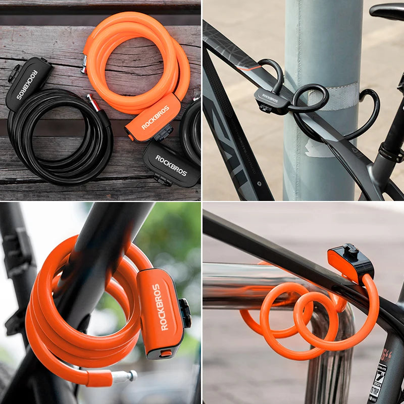 Bike Lock Anti-Theft Steel Chain Lock Motorcycle Vehicle Ring Lock MTB Road Cycling Cable Lock Bicycle Accessories