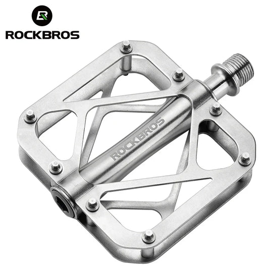 Bicycle Pedals Ultralight Titanium Alloy Pedals Waterproof Sealed Anti-Slip Wide Tread Flat Pedals MTB Bike Accessories