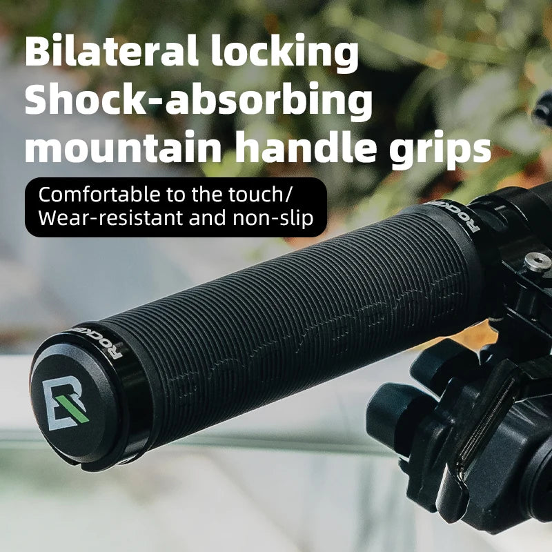 Bicycle Handlebar Grips Anti-Slip Shock-Absorption Straight Handlebar Double Side Locking Grips MTB Bike Accessories