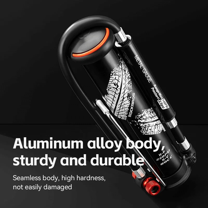 Bicycle Pump 220PSI Mini Hand Air Pump Tire Inflator Schrader Presta Portable AV/FV MTB Bike Road Bike Accessories