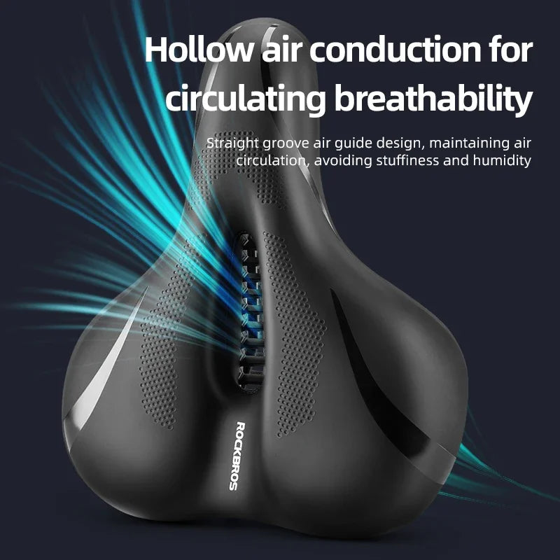 Bike Saddle Silicone Cushion Shock Absorbing Comfortable Cycling Seat Hollow Breathable Thickened Sponge Bicycle Seat
