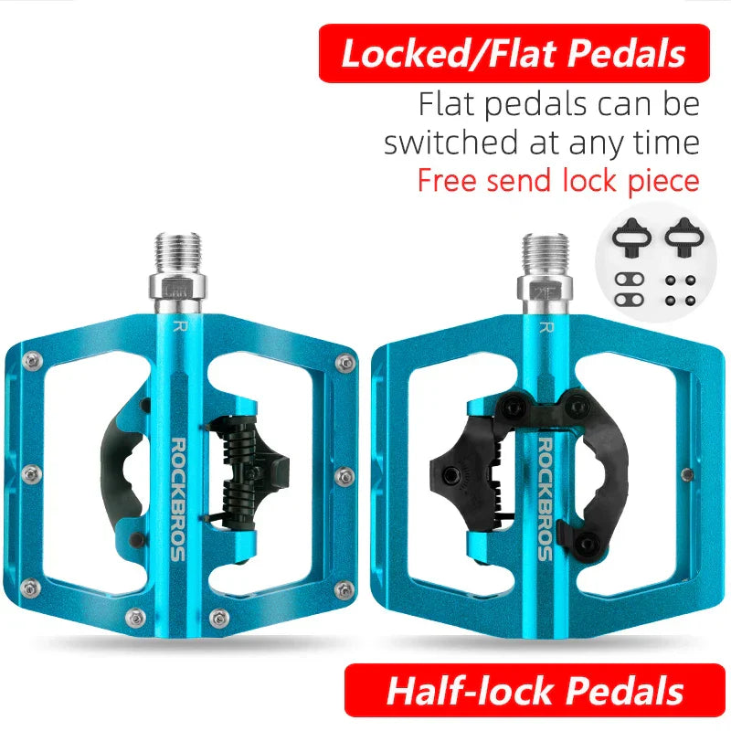 Bicycle Pedal Non-Slip MTB Bike Pedals Aluminum Alloy Flat Platform Applicable SPD Waterproof Cycling Accessories