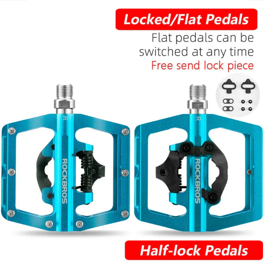 Bicycle Pedal Non-Slip MTB Bike Pedals Aluminum Alloy Flat Platform Applicable SPD Waterproof Cycling Accessories