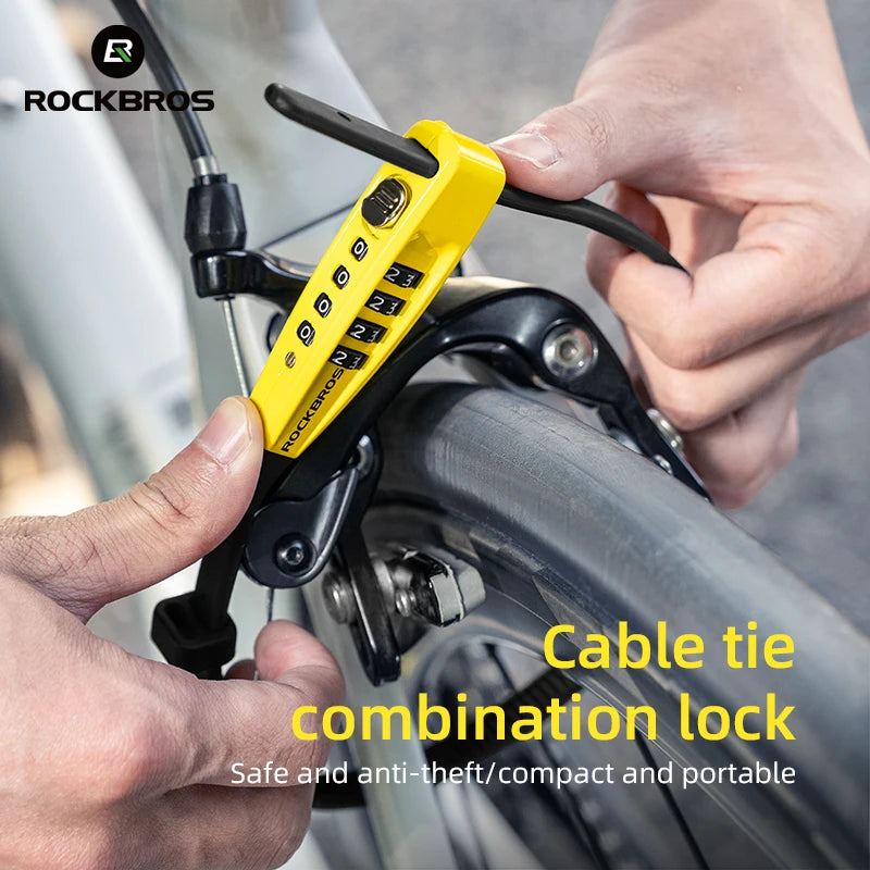 Bicycle Lock High Strength Steel 4-Digit Combination Password Lock Anti-Theft Cable Lock Helmet Lock Bike Accessories