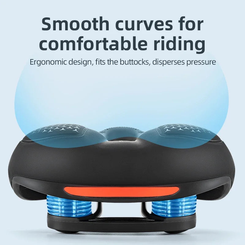 Bike Saddle Silicone Cushion Shock Absorbing Comfortable Cycling Seat Hollow Breathable Thickened Sponge Bicycle Seat
