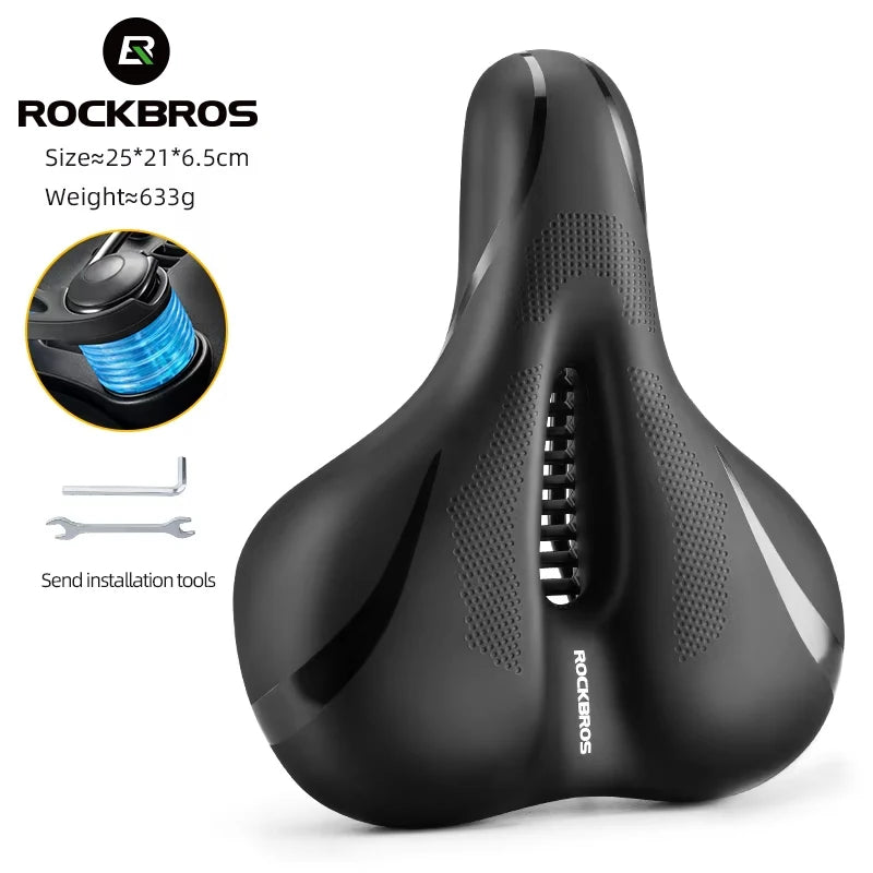 Bike Saddle Silicone Cushion Shock Absorbing Comfortable Cycling Seat Hollow Breathable Thickened Sponge Bicycle Seat