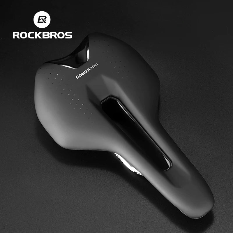 Bicycle Saddle Ultralight Hollow Shock-Absorbing MTB Road Nylon Bike Saddle Comfortable Cycling Seat Parts PVC Leather