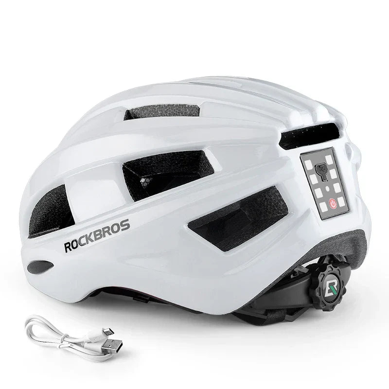 Bicycle Light Helmet MTB Road USB Warning Rear Light Cycling Helmet EPS PC Intergrally-Molded Safety Bike Helmet