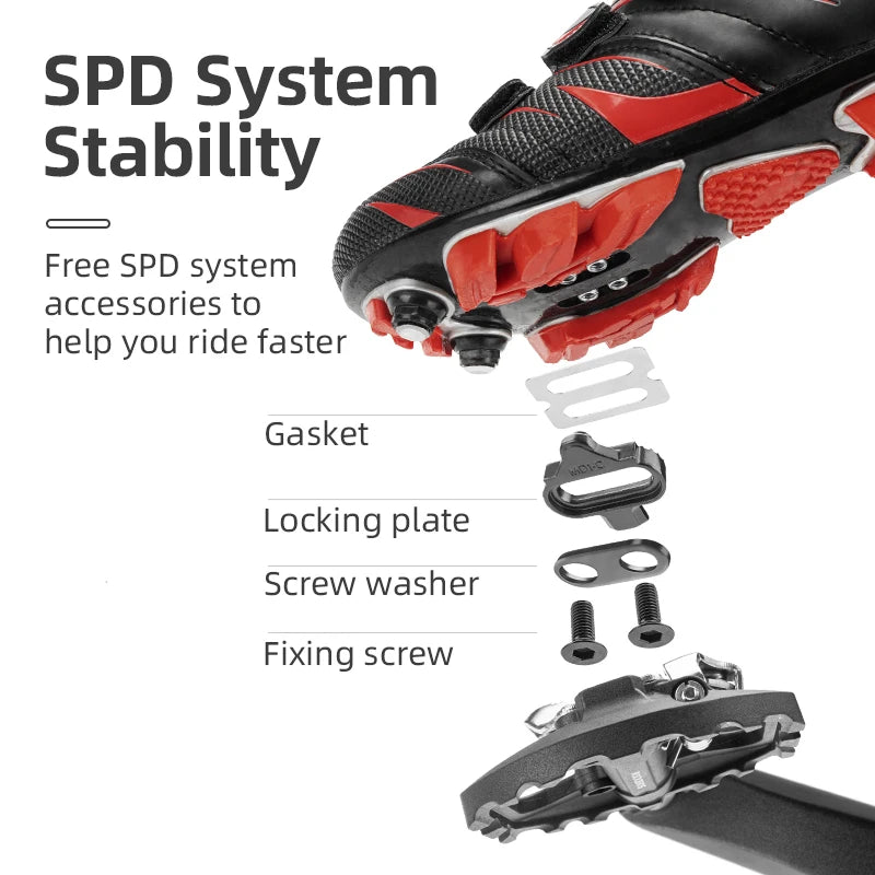Bicycle Pedals Sealed Bearing Waterproof Anti-Slip Flat Cleat Nylon One-Piece Cycling Pedals SPD Road Bike Accessories