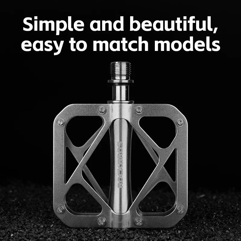 Bicycle Pedals Ultralight Titanium Alloy Pedals Waterproof Sealed Anti-Slip Wide Tread Flat Pedals MTB Bike Accessories