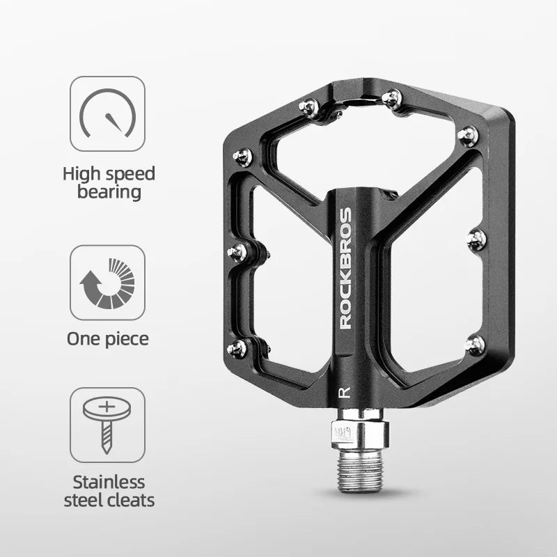 Bike Pedals Aluminum Alloy Anti-Slip Bicycle Pedals Ultralight Sealed Bearing One-Piece MTB Road Mountain Cycling Pedal