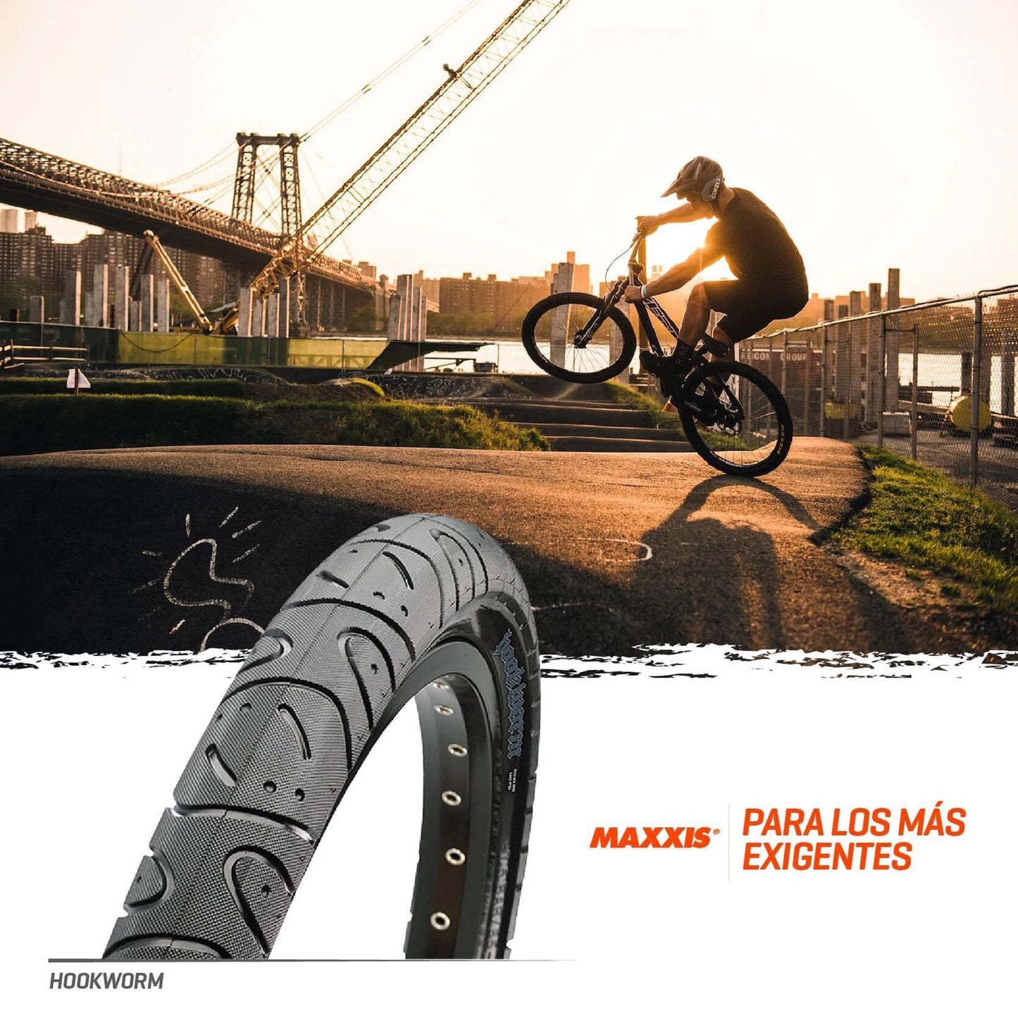 Hookworm 26 X 2.5 Bicycle Tire BMX Wire Bead Clincher Tire for Street Park Vert Flatland 20 Inch 24 26 27.5 or 29 Sizes